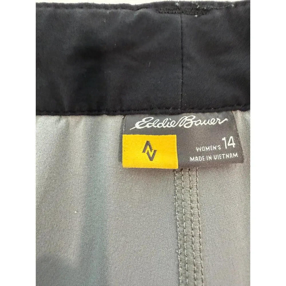 ✨ EDDIE BAUER Black Travel Hiking Stretch Skort 14 Quick Dry EUC 🏔️